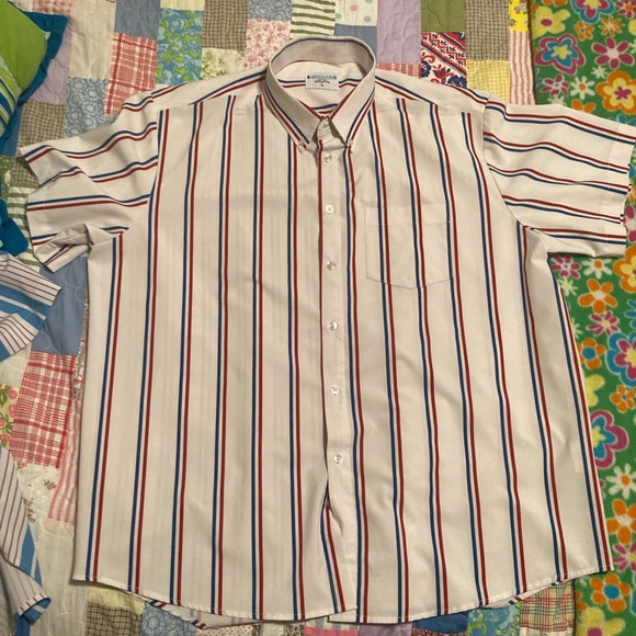 &Collar Short Sleeve Button Down L - Picture 1 of 7